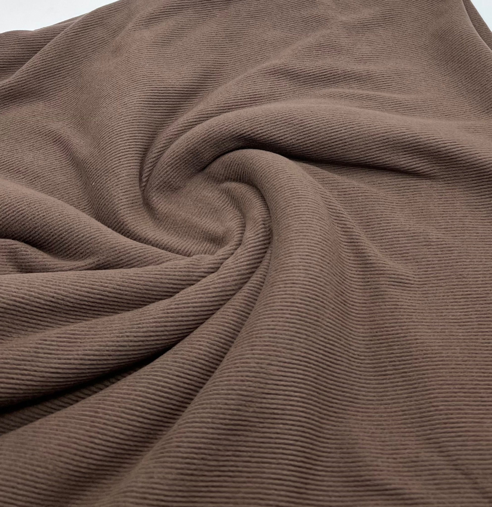 Brown Super Soft Brushed Cosy Fine Rib Stretch Fabric - T9 Fabrics